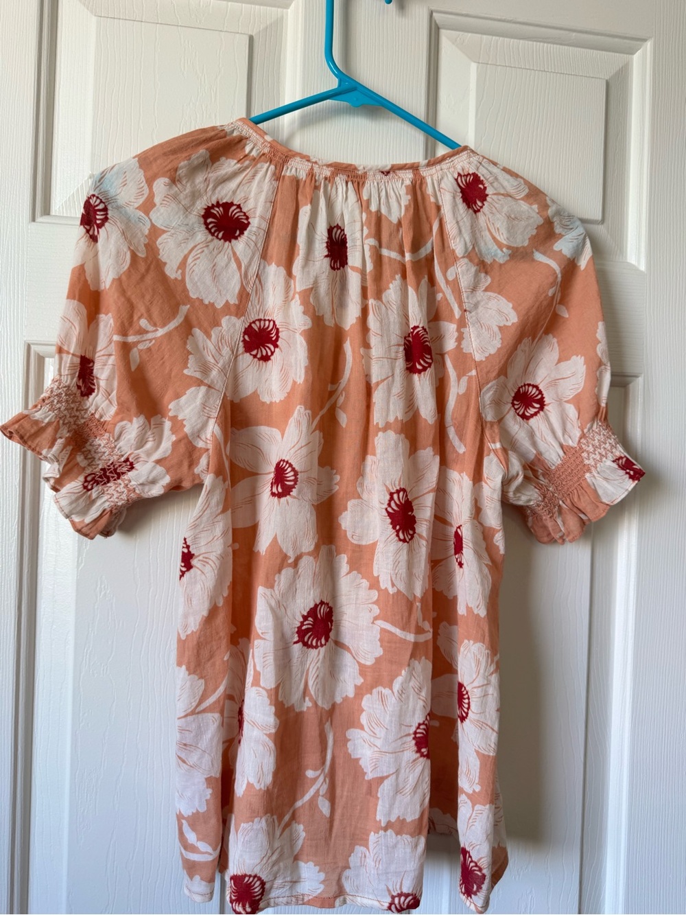 Madewell Peach and White Floral Button-Front Blouse - Picture 2 of 9